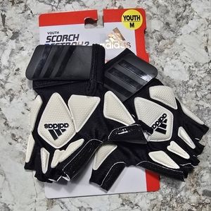 Adidas Youth Scorch Football Gloves - Black and White